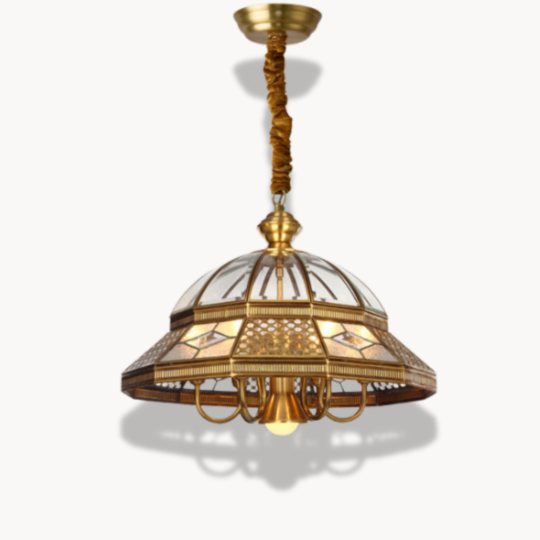 Chandelier Géométrique en Métal - Un Accent Lumineux Élégant pour votre Intérieur