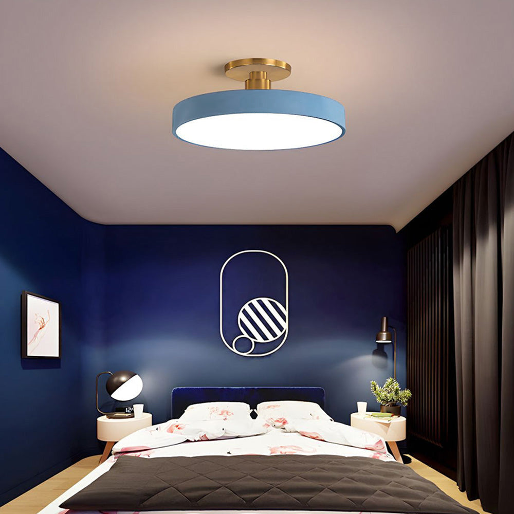 Émilie - Luminaire semi-encastré LED circulaire moderne et épuré pour plafond