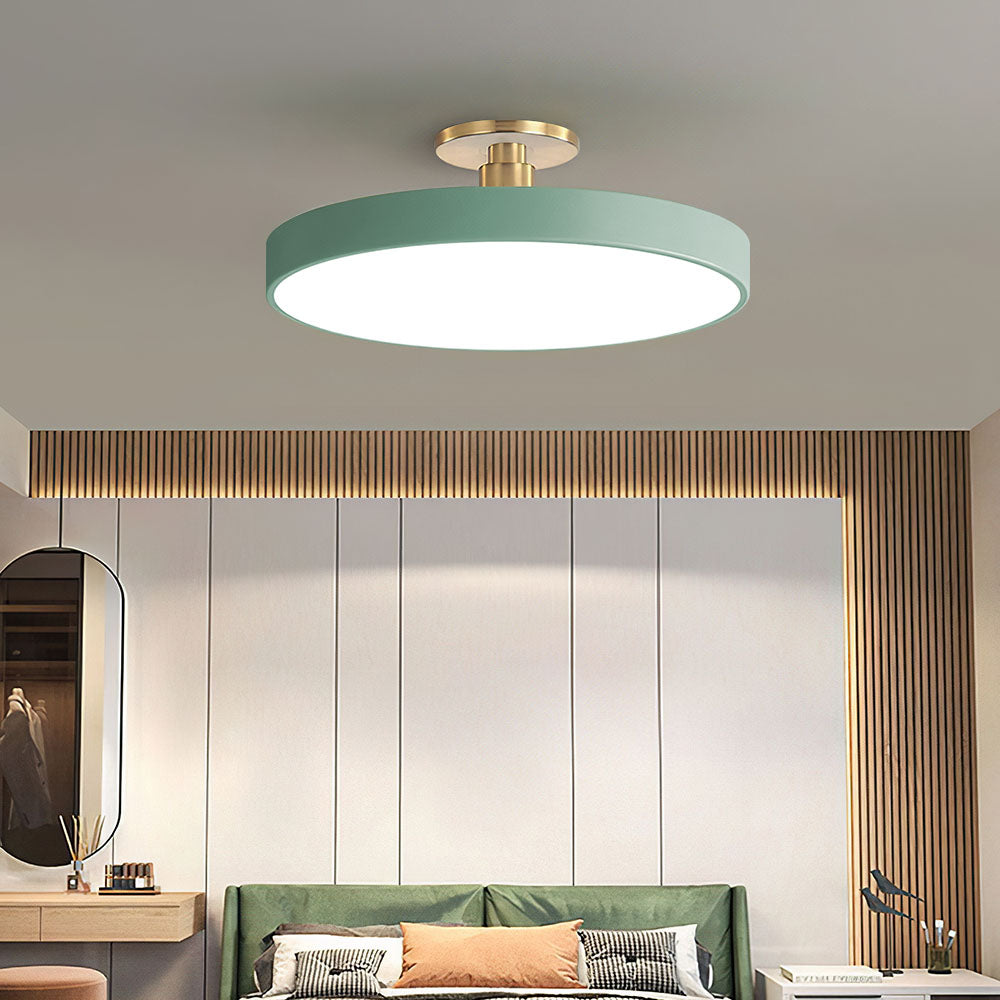 Émilie - Luminaire semi-encastré LED circulaire moderne et épuré pour plafond