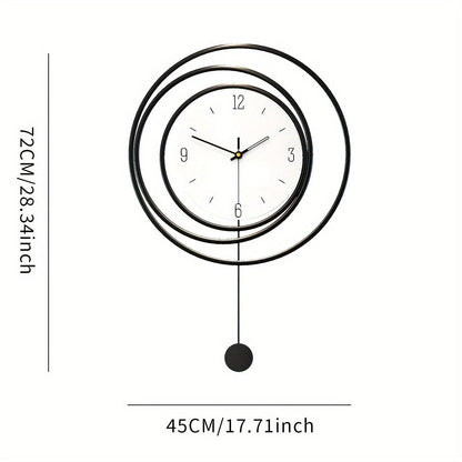 Montre moderne en métal minimaliste - 72 cm de hauteur et 45 cm de largeur