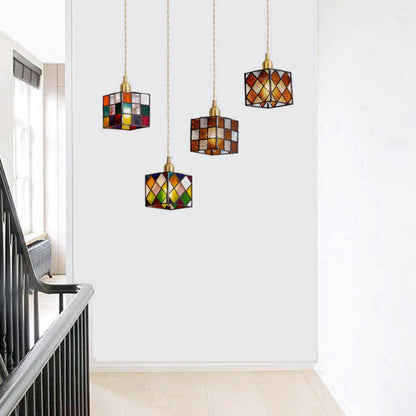 Hailie - Suspension LED rétro en métal et verre pour chambre et salle à manger