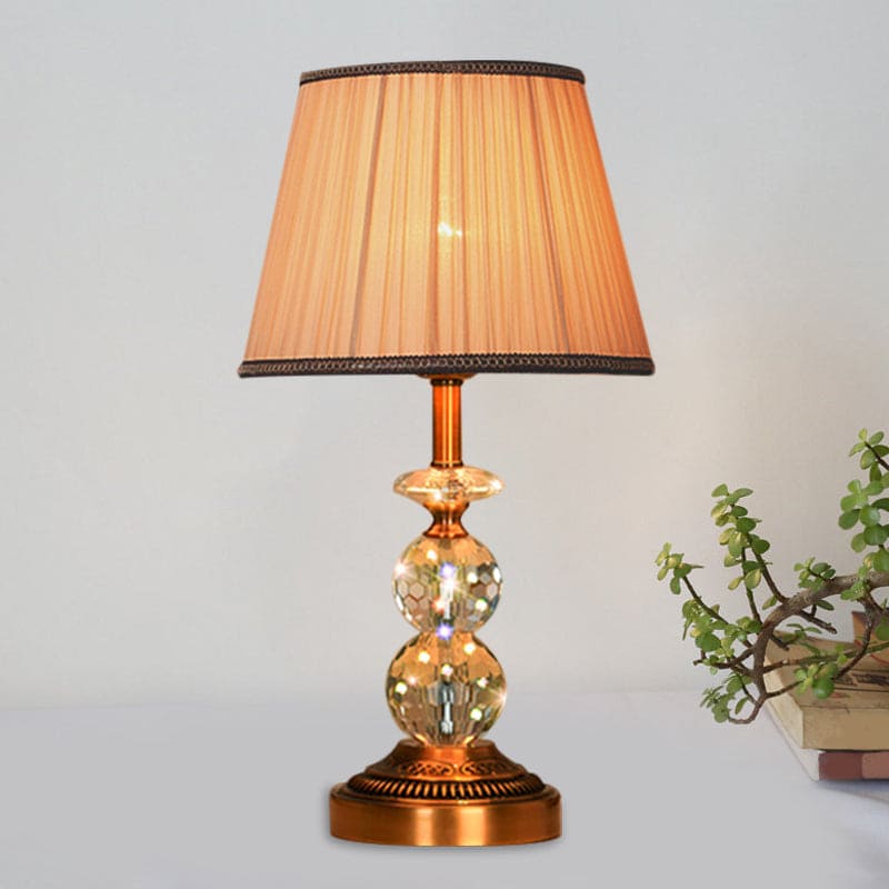 Lampe de Table KristalGlow - Forme Évasée avec Boules en Cristal Taillées