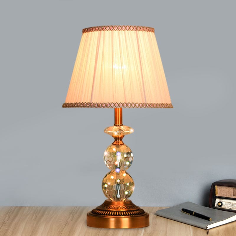 Lampe de Table KristalGlow - Forme Évasée avec Boules en Cristal Taillées