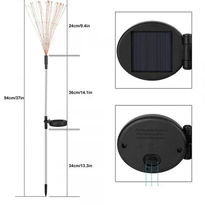 Sophie - Lumières solaires extérieures en forme de feu d'artifice pour un jardin enchanteur