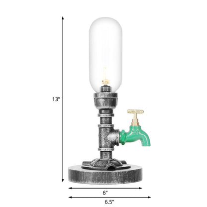 Lampe de table en verre clair GloeiAmber avec abat-jour élégant