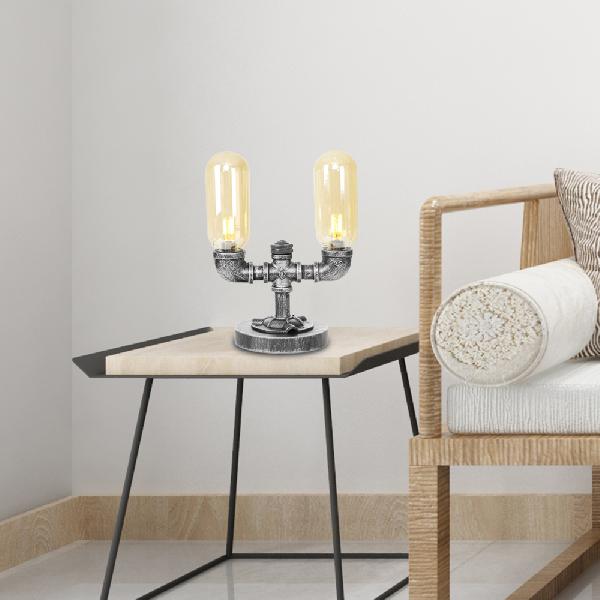 Lampe de table en verre clair GloeiAmber avec abat-jour élégant