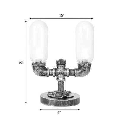 Lampe de table en verre clair GloeiAmber avec abat-jour élégant