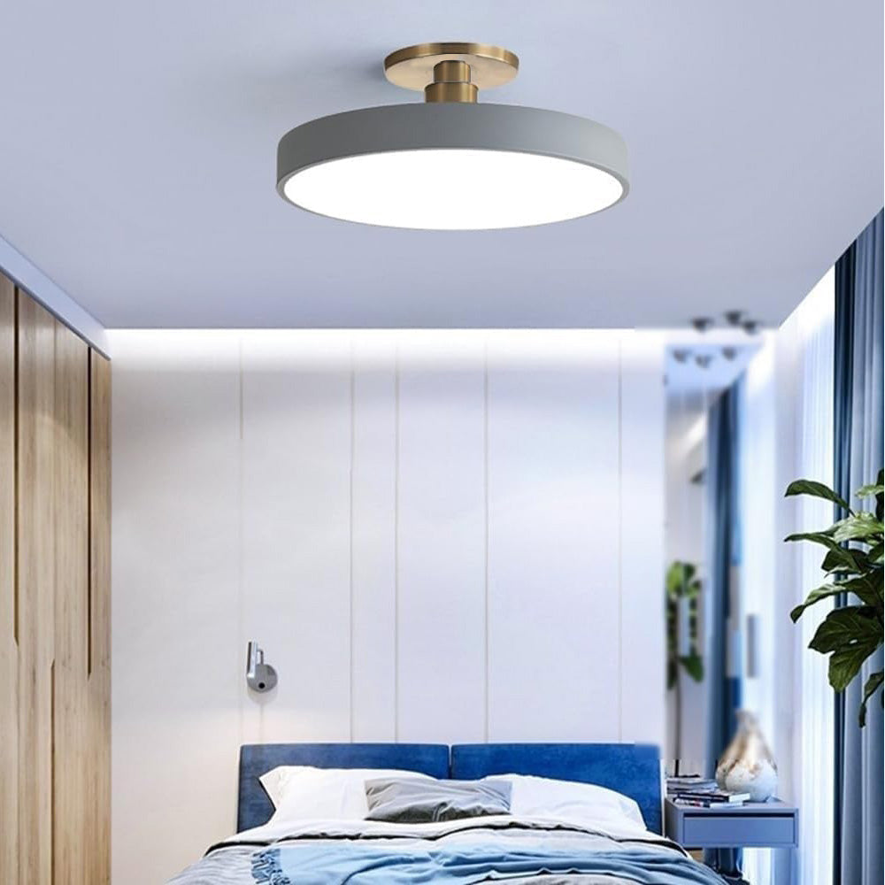 Émilie - Luminaire semi-encastré LED circulaire moderne et épuré pour plafond