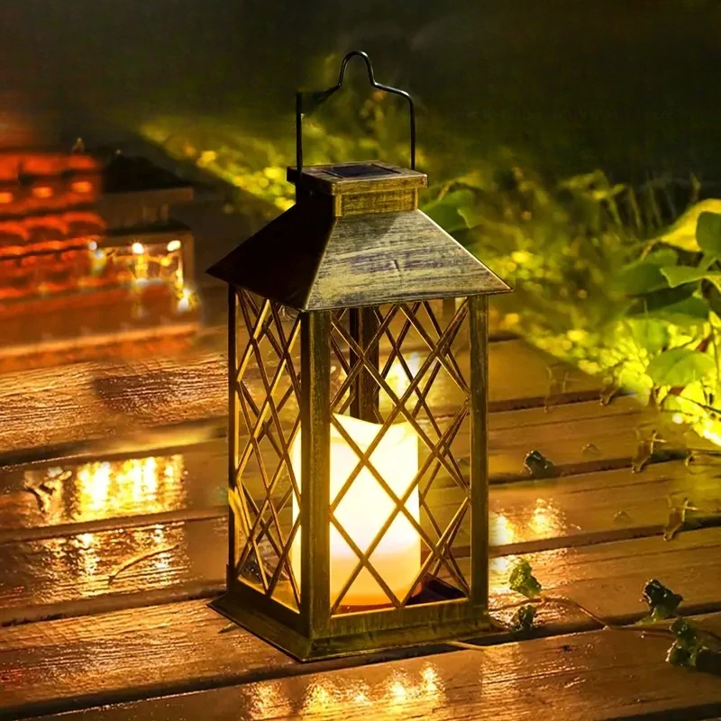 Léa - Lanterne de jardin solaire Noctis avec bougie LED vacillante pour des soirées enchantées en extérieur