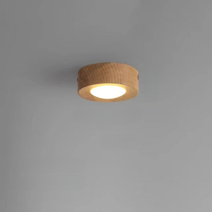 Alice - Élégante lampe de plafond en noyer avec éclairage LED