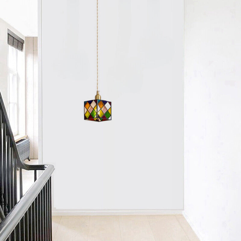 Hailie - Suspension LED rétro en métal et verre pour chambre et salle à manger