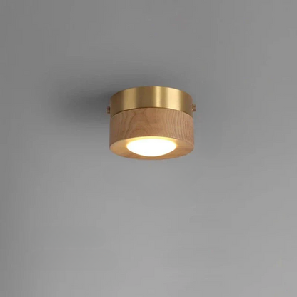 Alice - Élégante lampe de plafond en noyer avec éclairage LED