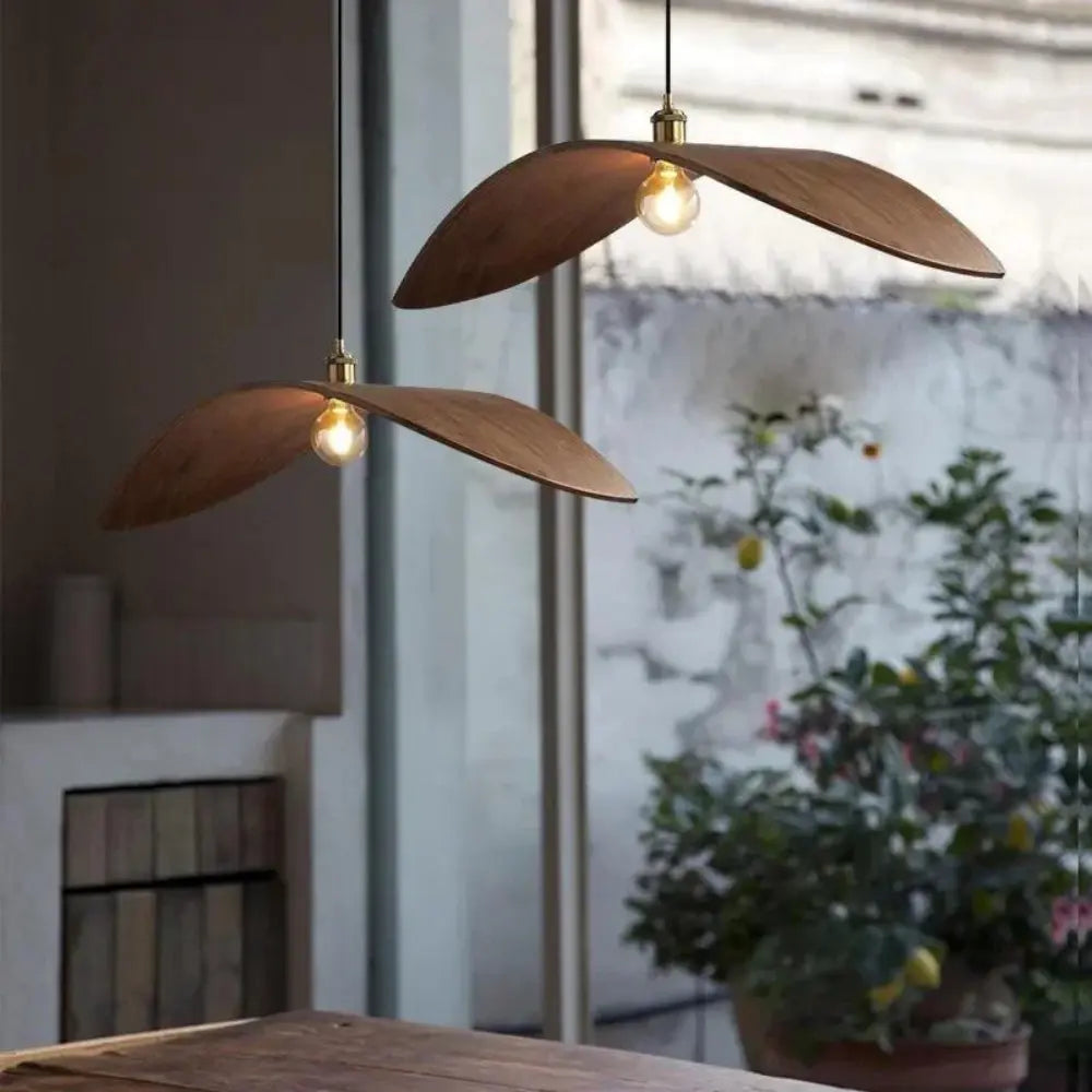 Nordique - Élégante lampe suspendue en bois vintage pour une ambiance chaleureuse