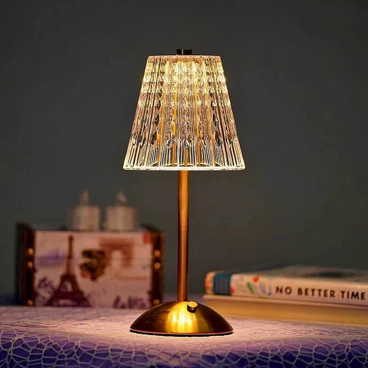 Lampe de table sans fil en cristal