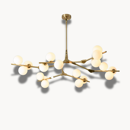 Hugo - Lustre en métal doré inspiré de l'arbre généalogique scandinave