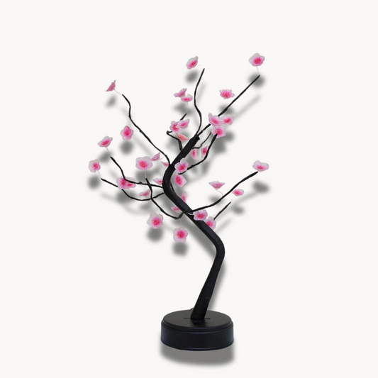 Cerise - Lampe LED en forme de bonsaï avec fleurs de cerisier, fonction tactile et éclairage blanc chaud