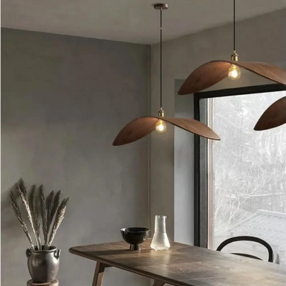 Nordique - Élégante lampe suspendue en bois vintage pour une ambiance chaleureuse