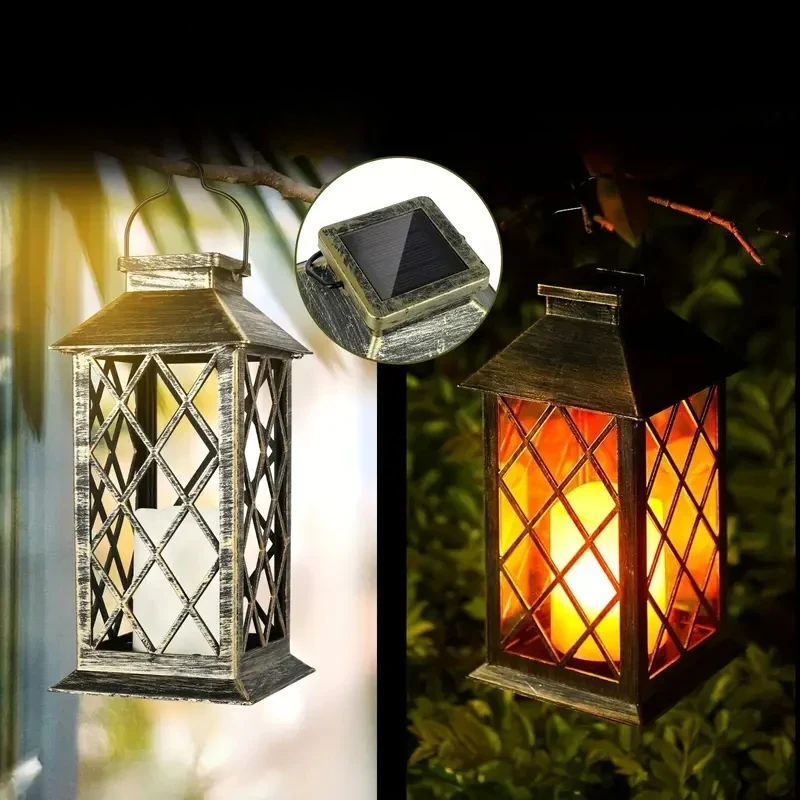 Léa - Lanterne de jardin solaire Noctis avec bougie LED vacillante pour des soirées enchantées en extérieur