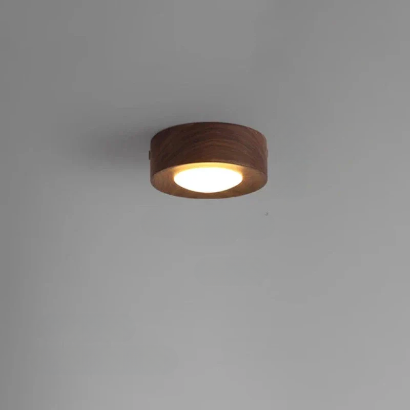 Alice - Élégante lampe de plafond en noyer avec éclairage LED