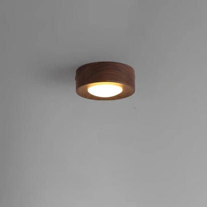 Alice - Élégante lampe de plafond en noyer avec éclairage LED