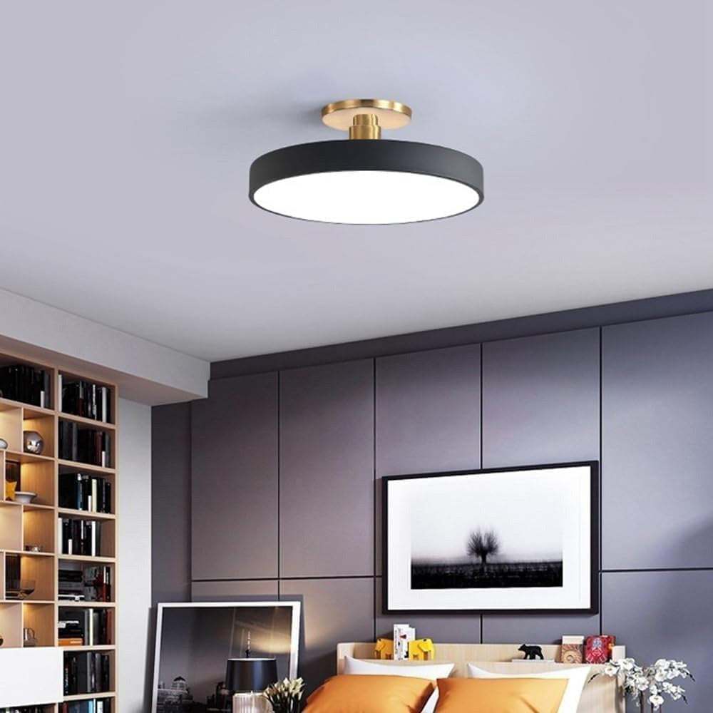 Émilie - Luminaire semi-encastré LED circulaire moderne et épuré pour plafond