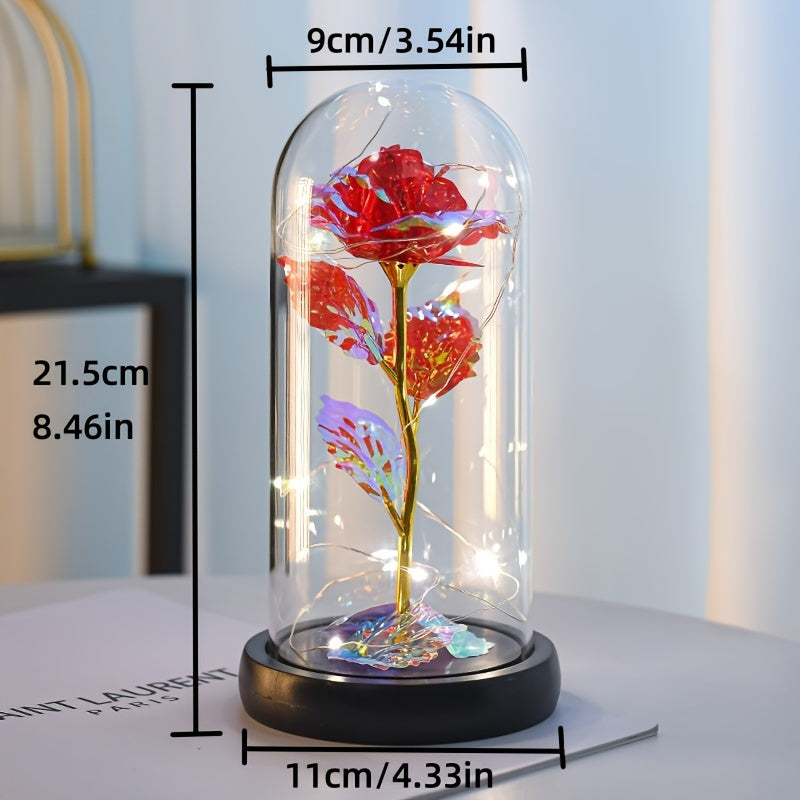 Rose éternelle lumineuse en plastique pour un cadeau spécial aux femmes