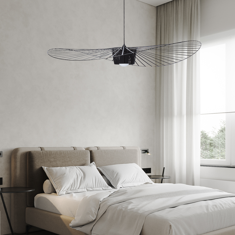 Lustre moderne Rosland Vertigo en forme de chapeau sombrero pour chambre à coucher