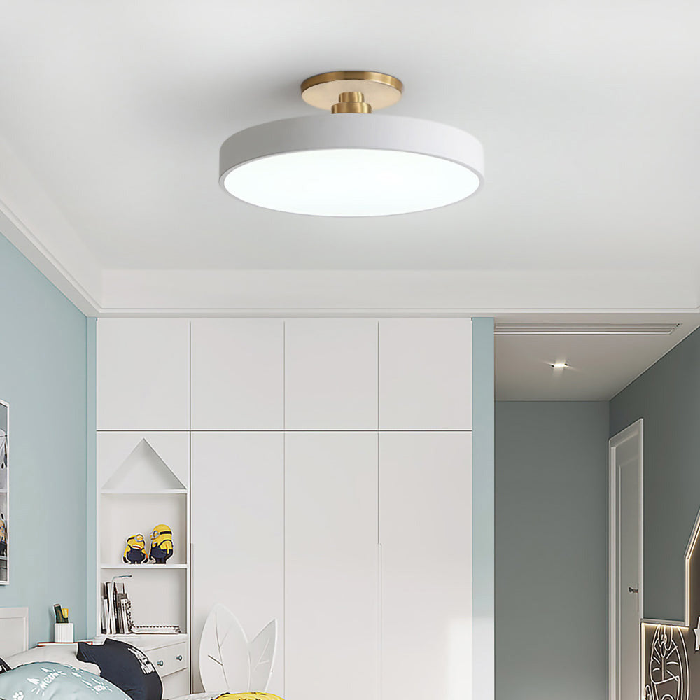 Émilie - Luminaire semi-encastré LED circulaire moderne et épuré pour plafond