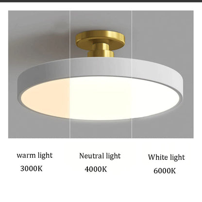 Émilie - Luminaire semi-encastré LED circulaire moderne et épuré pour plafond