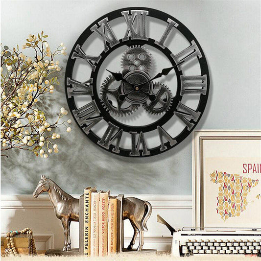 Aurex horloge murale en bois au style industriel chic