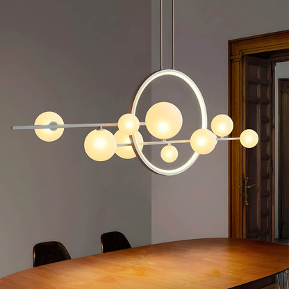 Chandelier en Verre Artistique LumièreSphérique - Éclairage Designer Moderne pour Intérieurs Élégants