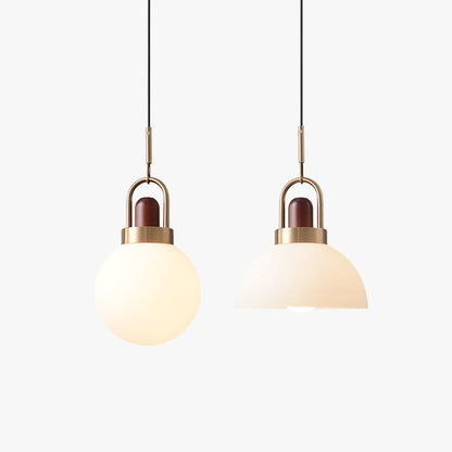 Hailie - Suspension LED moderne en métal, bois et verre pour salle à manger et chambre à coucher