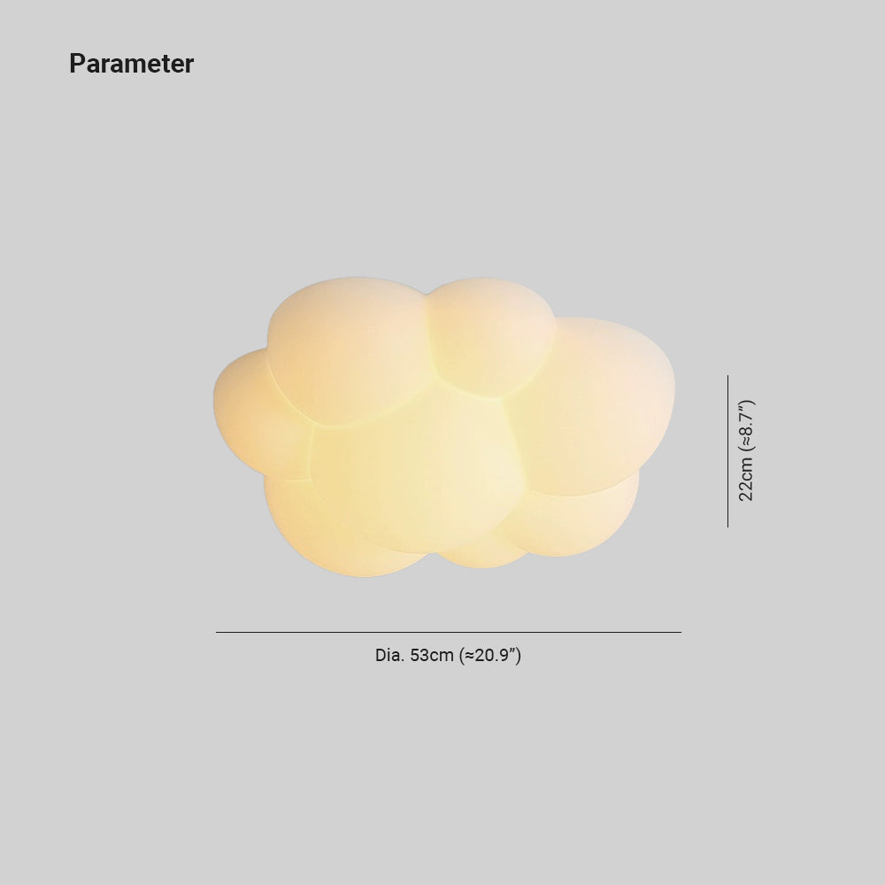 Fateh - Plafonnier LED nuage nordique en résine pour chambre à coucher élégante