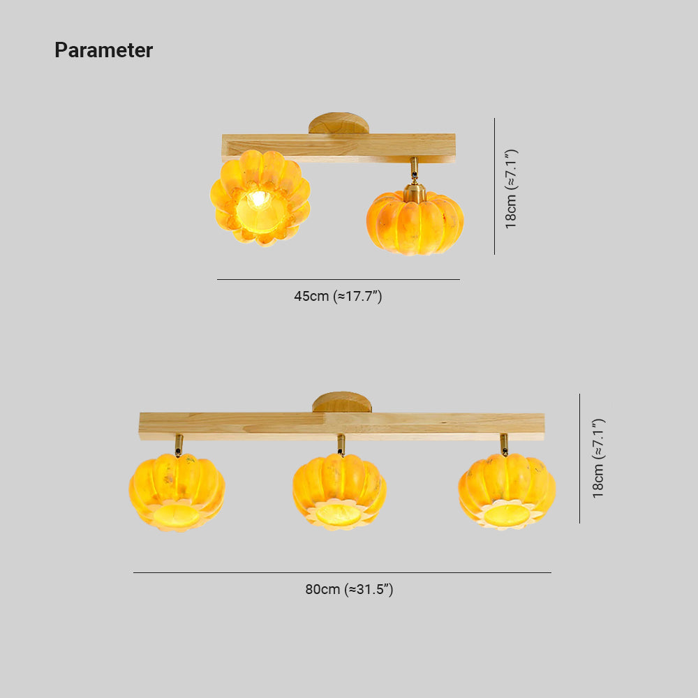 Ozawa - Plafonnier moderne en bois et résine pour chambre et couloir