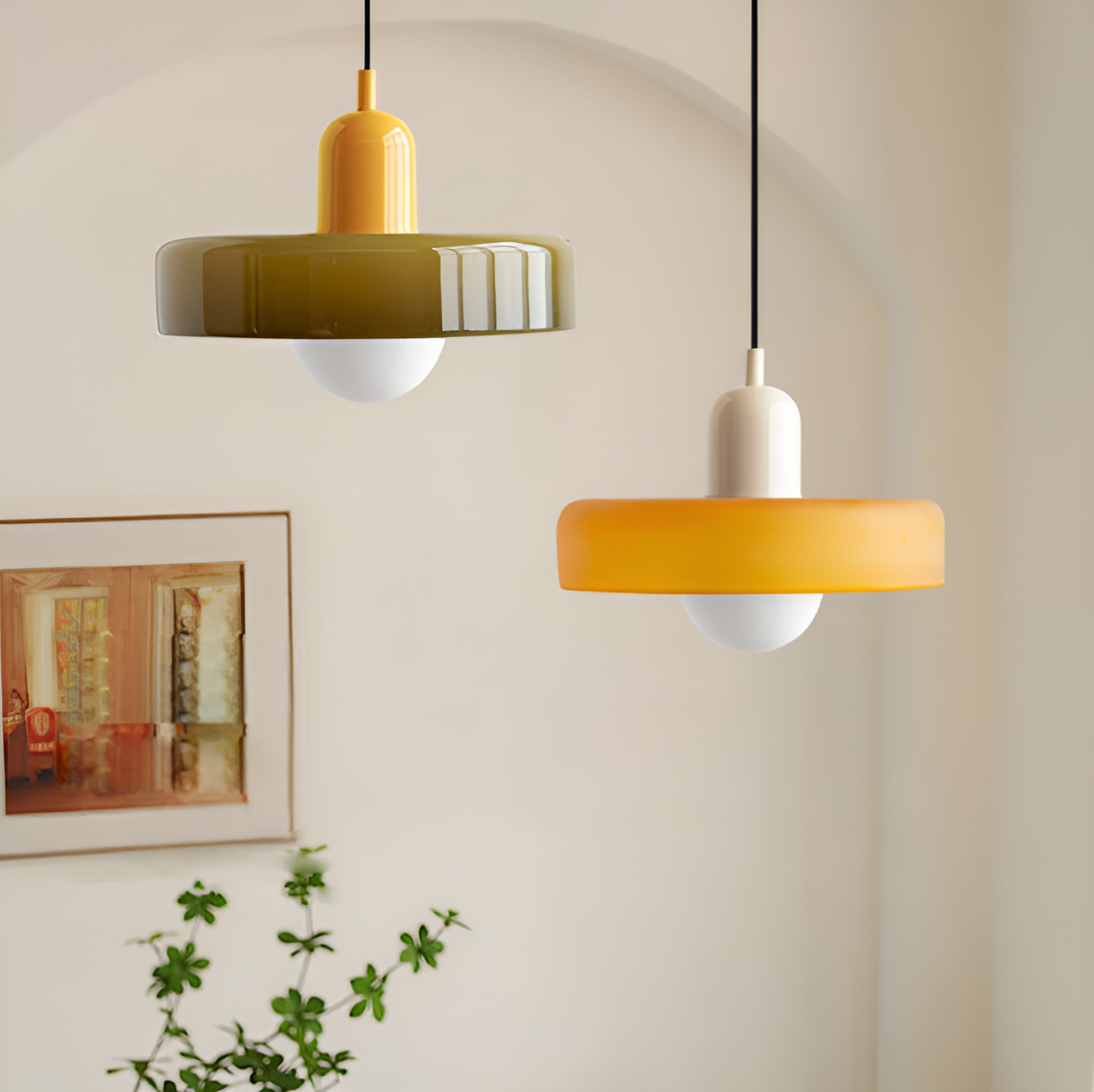 Luminaires Suspendus en Verre Colorés - ChicChandelier Ajustable