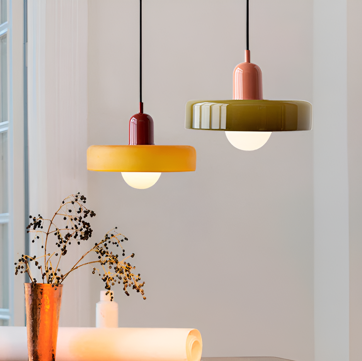 Luminaires Suspendus en Verre Colorés - ChicChandelier Ajustable