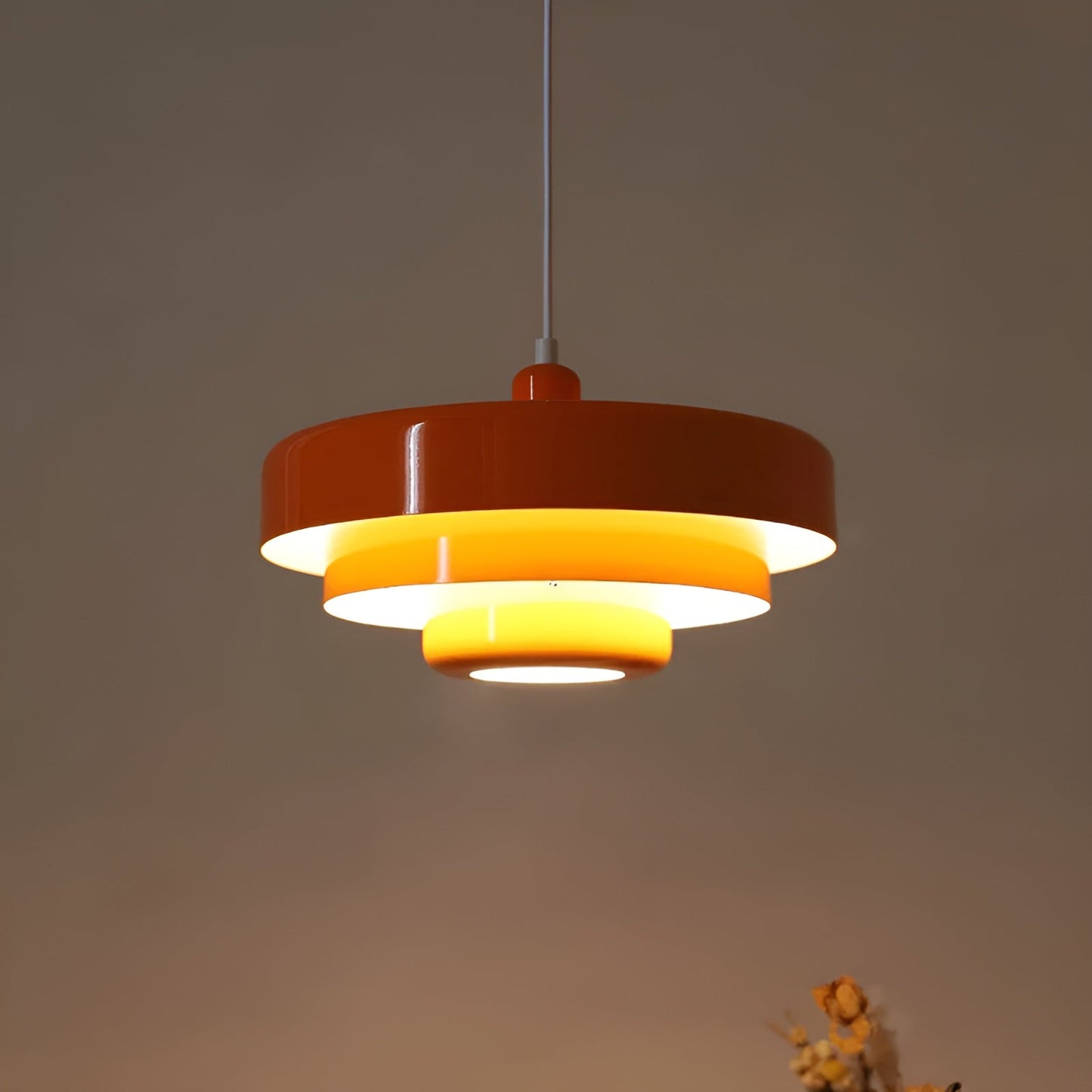 Lustre Vintage LEDCharm - Suspension Orange pour un Éclairage Élégant