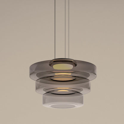 Renée - Suspension moderne en verre et métal pour cuisine et salon