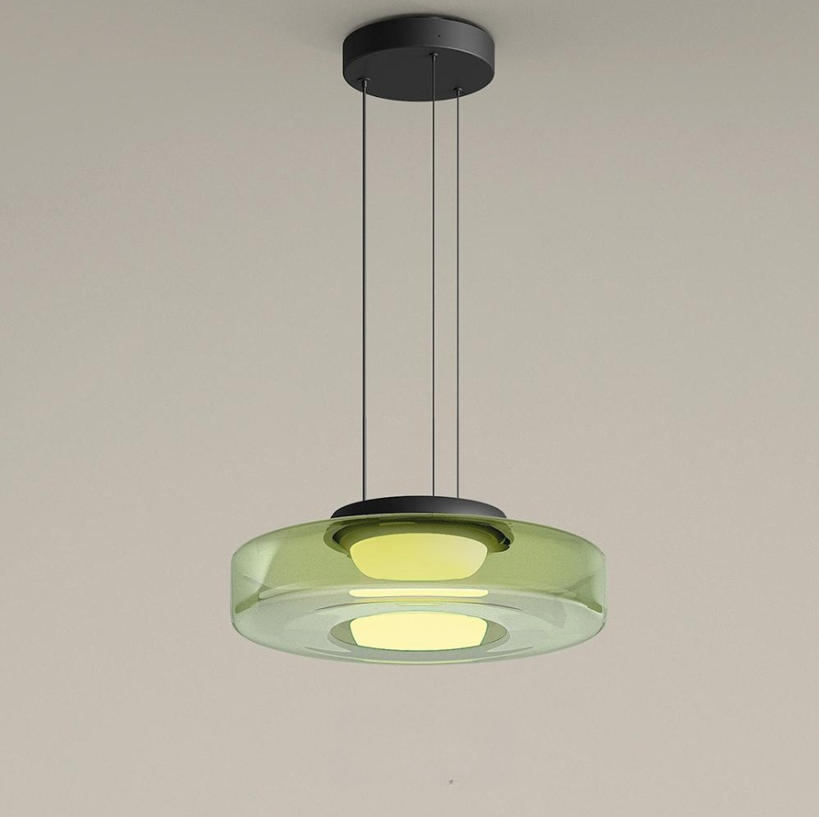 Renée - Suspension moderne en verre et métal pour cuisine et salon