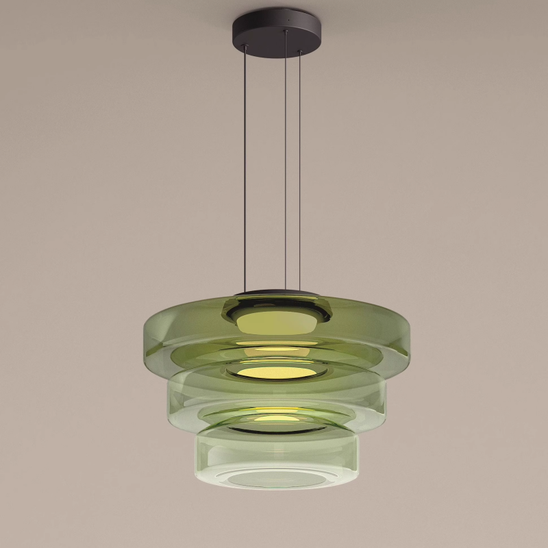 Renée - Suspension moderne en verre et métal pour cuisine et salon