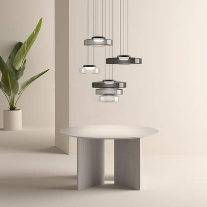 Renée - Suspension moderne en verre et métal pour cuisine et salon