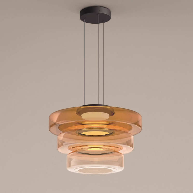 Renée - Suspension moderne en verre et métal pour cuisine et salon