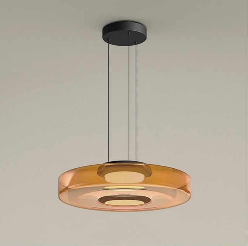 Renée - Suspension moderne en verre et métal pour cuisine et salon