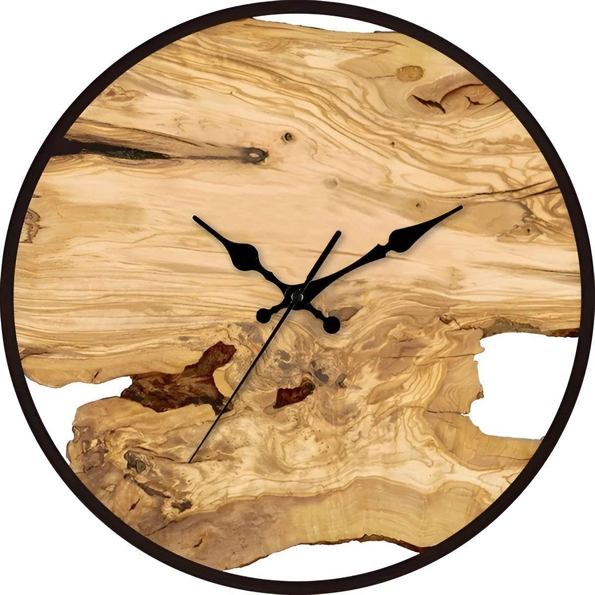 Horloge nordique en bois à grain – Élégance scandinave en acrylique transparent