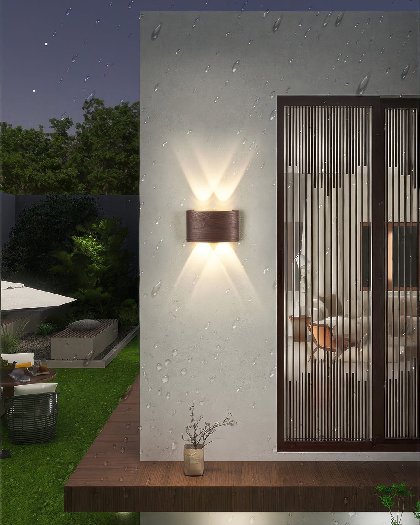 Léa - Applique LED élégante avec finition bois naturel