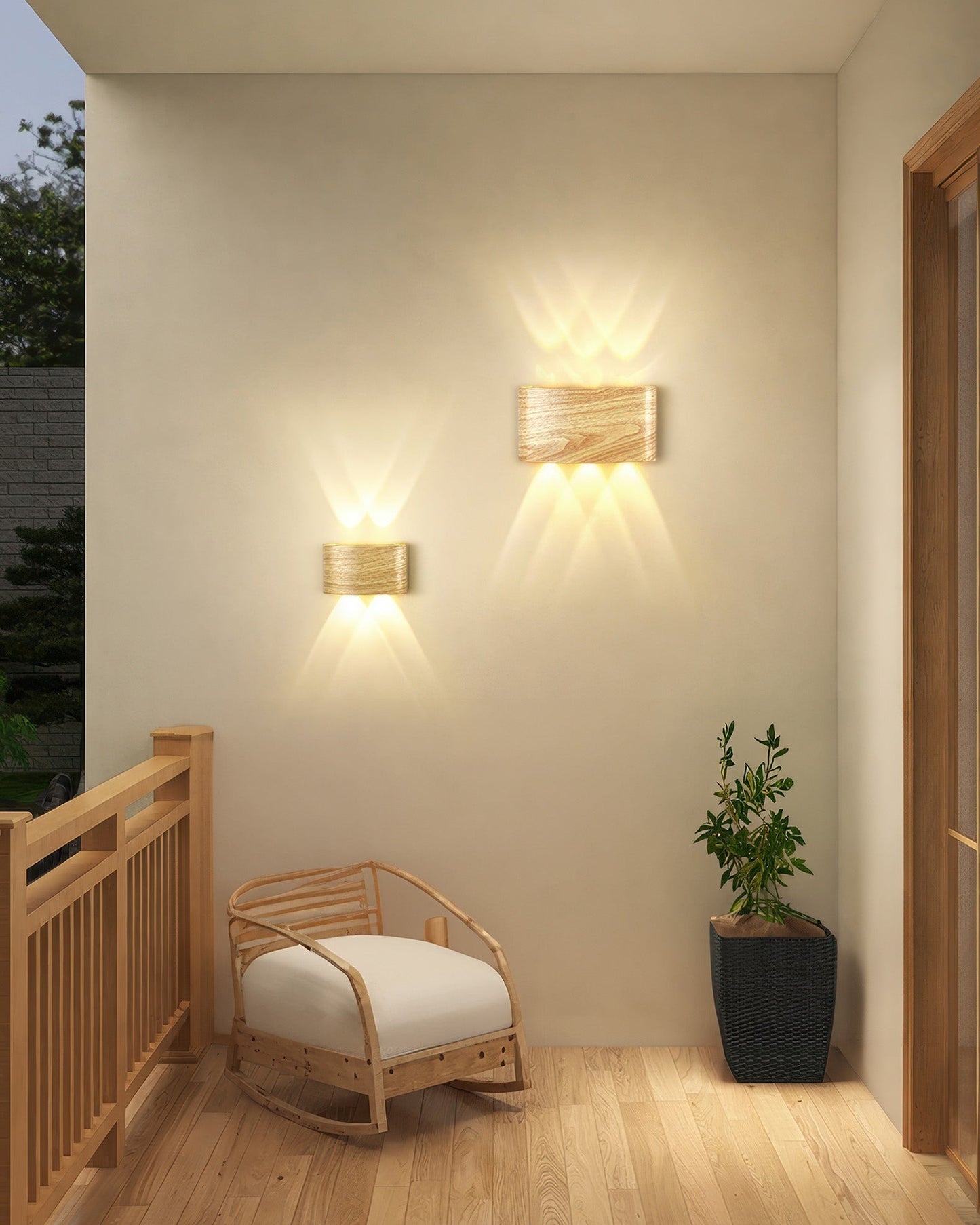 Léa - Applique LED élégante avec finition bois naturel