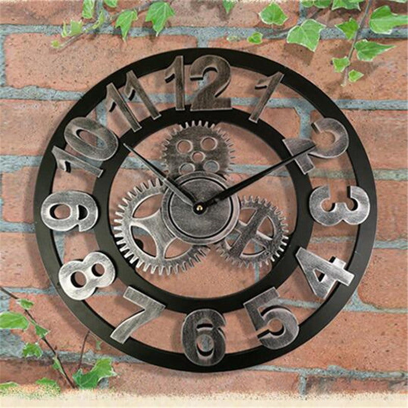 Aurex horloge murale en bois au style industriel chic