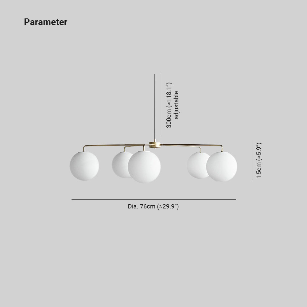 Valentina - Lustre LED minimaliste en verre et métal pour salon élégant