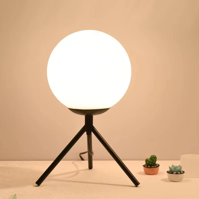 Lumière - Lampe de table en verre moderne pour chambre et salon, style nordique avec éclairage LED