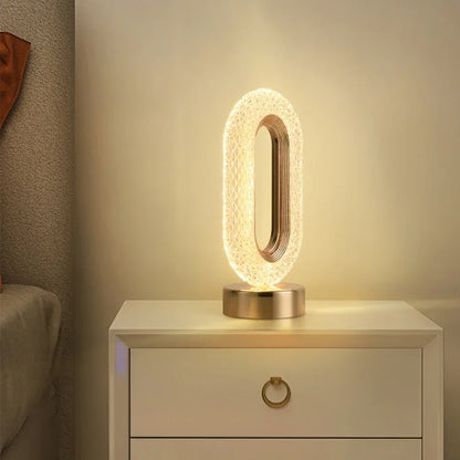 Cristal - Lampe de table LED avec variateur sans fin et télécommande, lumière de chevet décorative